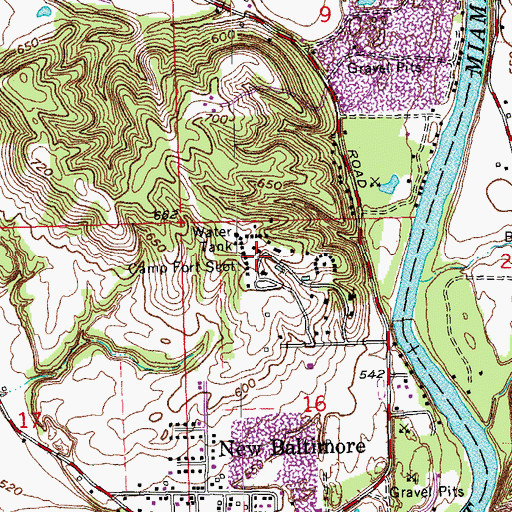 Topographic Map of Camp Fort Scott, OH