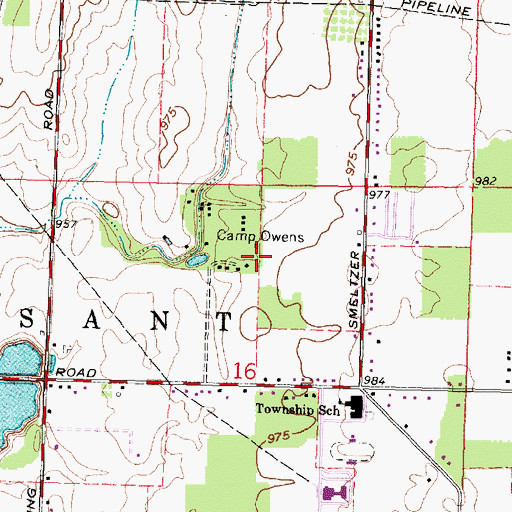 Topographic Map of Camp Owens, OH