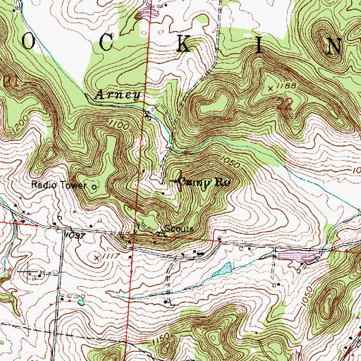 Topographic Map of Camp Ro, OH