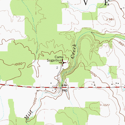 Topographic Map of Camp Sugarbush, OH