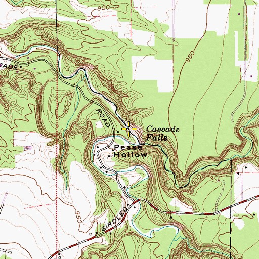 Topographic Map of Cascade Falls, OH