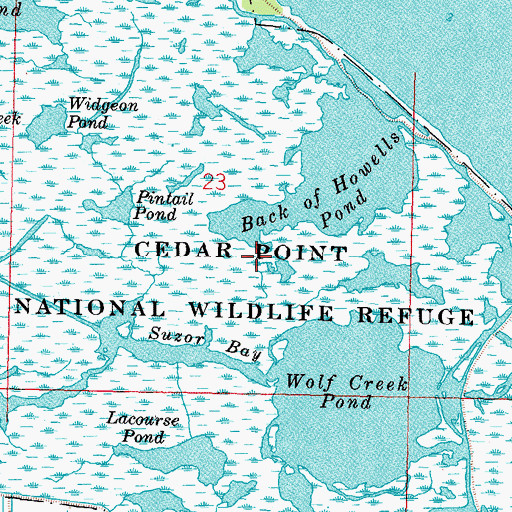 Topographic Map of Cedar Point National Wildlife Refuge, OH