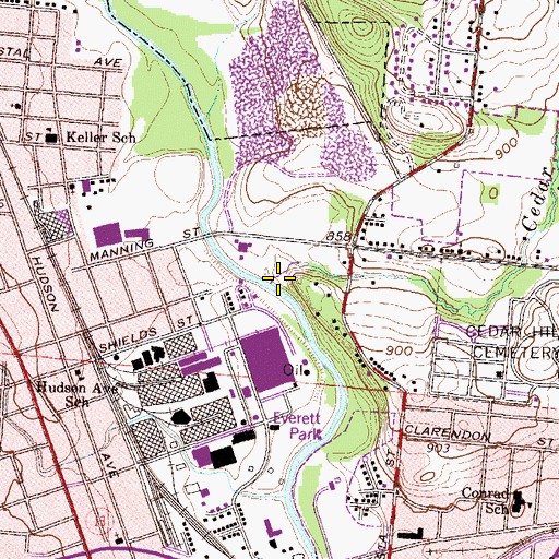 Topographic Map of Cedar Run, OH