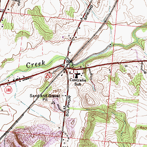 Topographic Map of Centralia School, OH