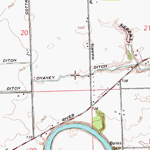 Topographic Map of Chaney Ditch, OH