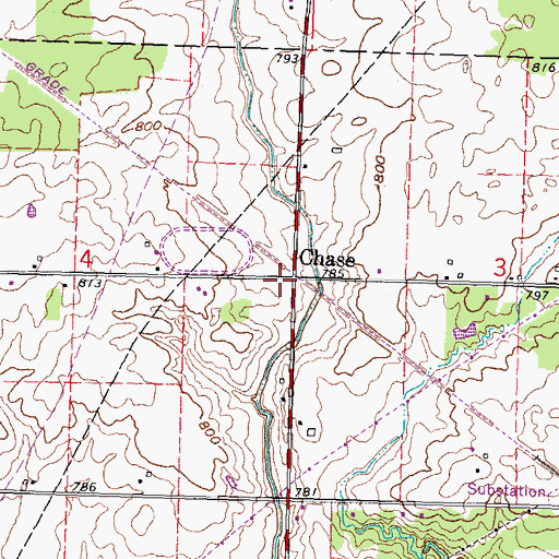 Topographic Map of Chase, OH