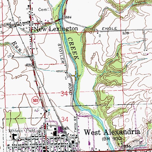 Topographic Map of Coffman Run, OH