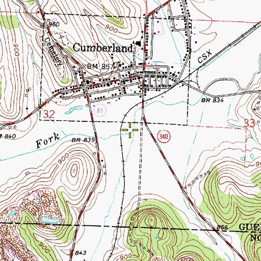 Topographic Map of Collins Fork, OH