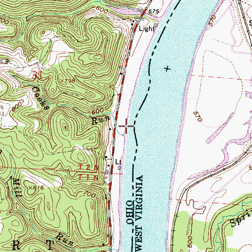 Topographic Map of Cooks Run, OH