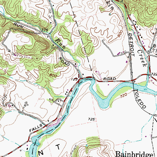Topographic Map of Cove Run, OH