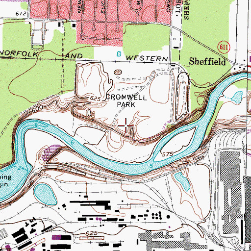 Topographic Map of Cromwell Park, OH