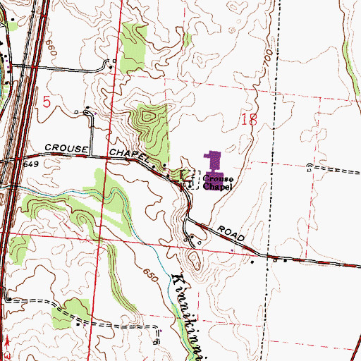 Topographic Map of Crouse Chapel, OH