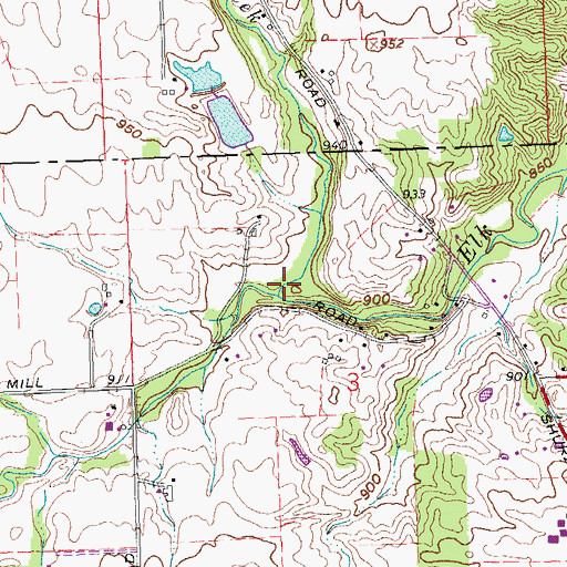 Topographic Map of Denny Creek, OH