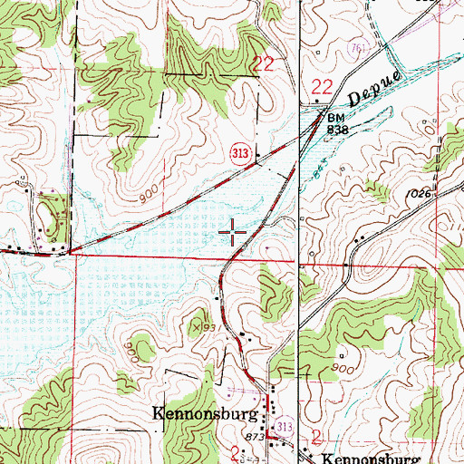 Topographic Map of Depue Run, OH