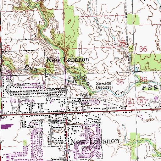 Topographic Map of Diehl Run, OH