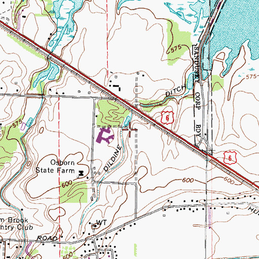 Topographic Map of Dildine Ditch, OH