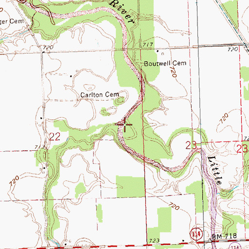 Topographic Map of Dog Creek, OH