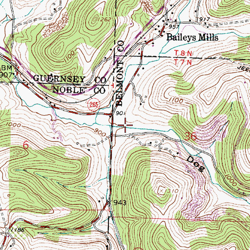 Topographic Map of Dog Hollow, OH