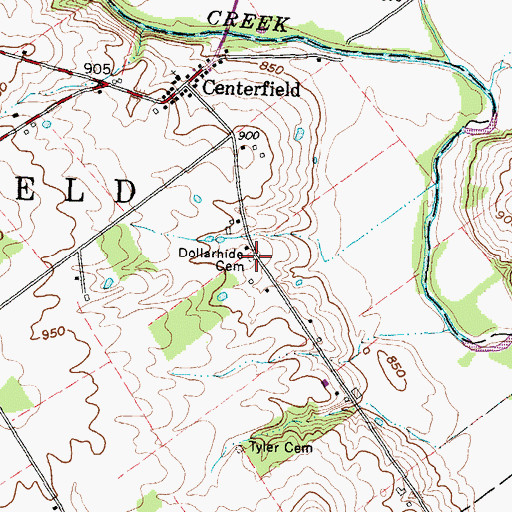 Topographic Map of Dollarhide Cemetery, OH