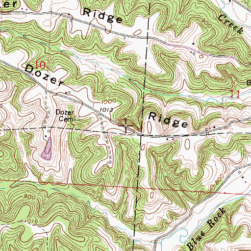 Topographic Map of Dozer Ridge, OH