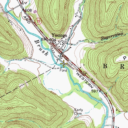 Topographic Map of Dry Run, OH