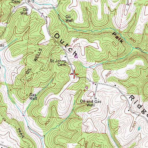 Topographic Map of Dutch Ridge, OH