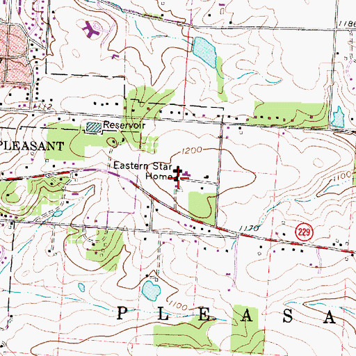 Topographic Map of Eastern Star Home, OH
