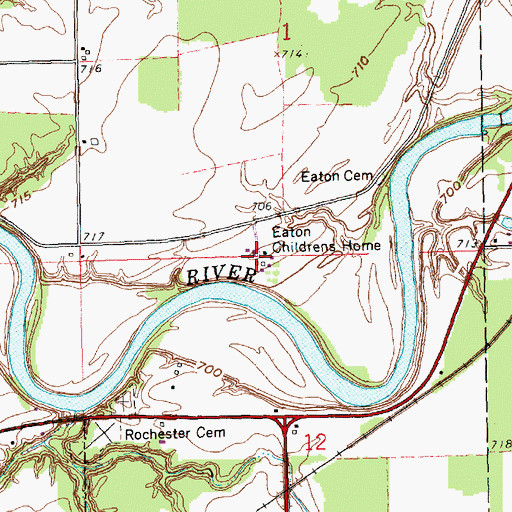 Topographic Map of Eaton Childrens Home, OH