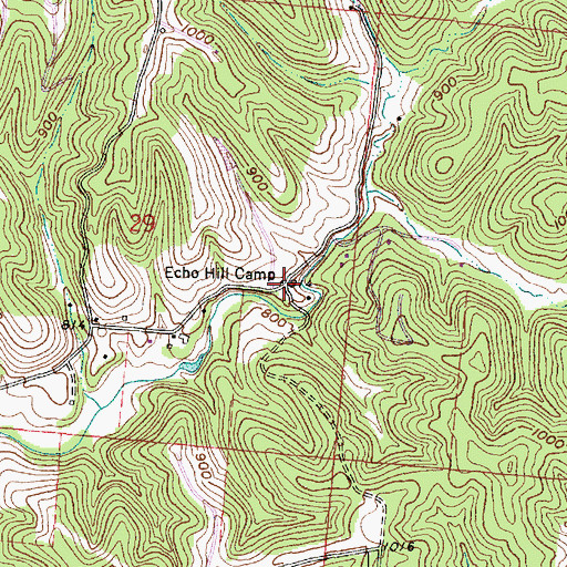 Topographic Map of Echo Hill Camp, OH