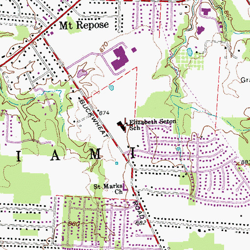 Topographic Map of Elizabeth Seton School, OH