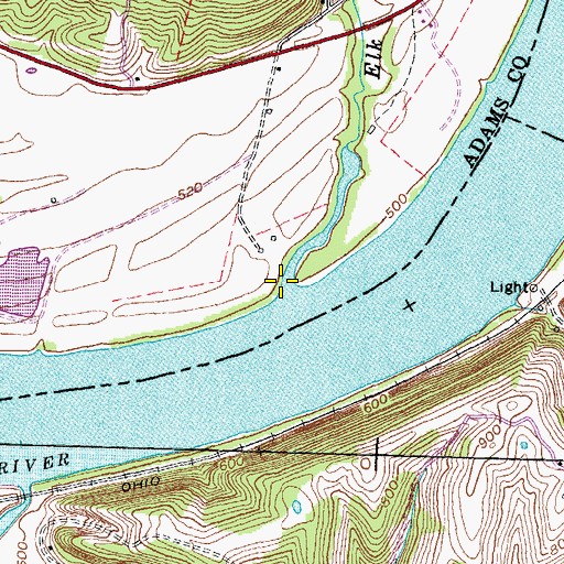 Topographic Map of Elk Run, OH