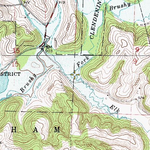 Topographic Map of Elk Run, OH