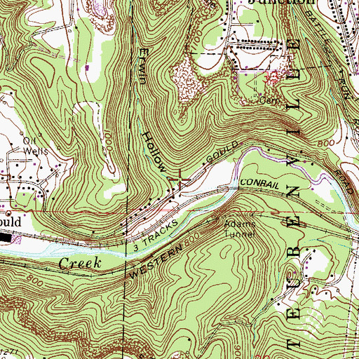 Topographic Map of Erwin Hollow, OH