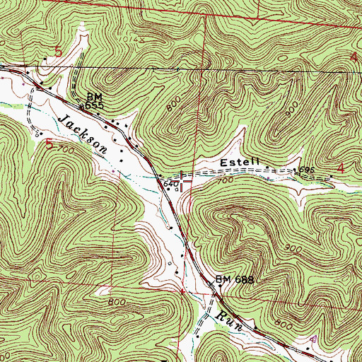 Topographic Map of Estell Hollow, OH