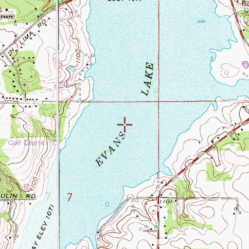 Topographic Map of Evans Lake, OH