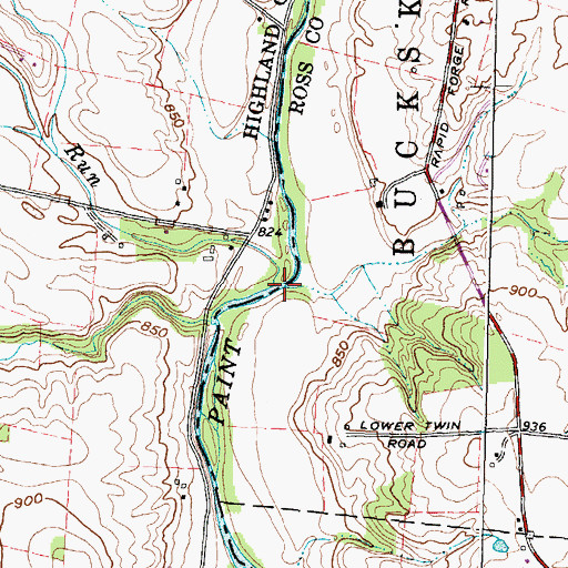 Topographic Map of Farmers Run, OH