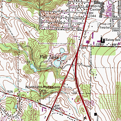 Topographic Map of Fell Lake, OH