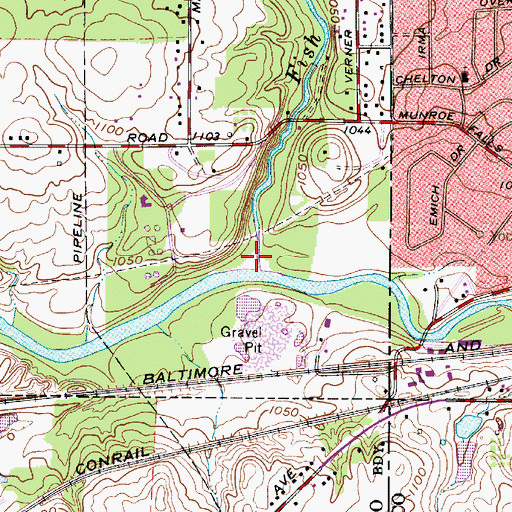 Topographic Map of Fish Creek, OH