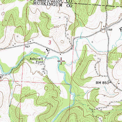 Topographic Map of Fivemile Run, OH