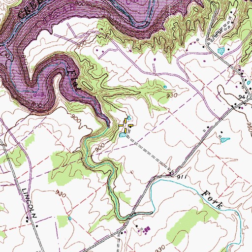 Topographic Map of Flat Fork, OH