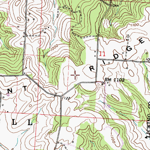 Topographic Map of Flint Ridge, OH
