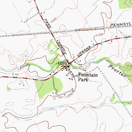Topographic Map of Fountain Park, OH