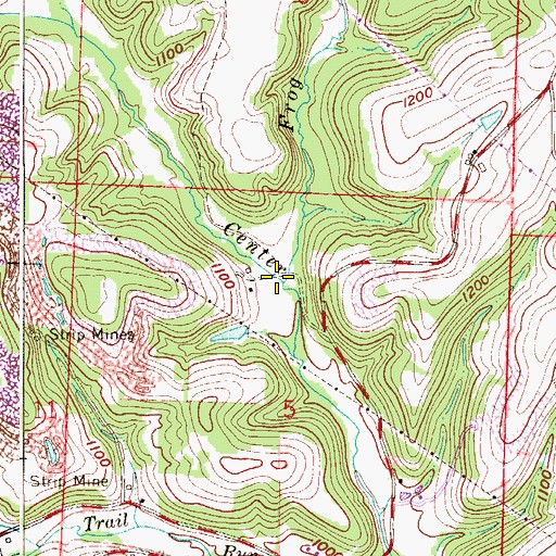 Topographic Map of Frog Run, OH