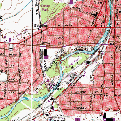 Topographic Map of Fuller Park, OH