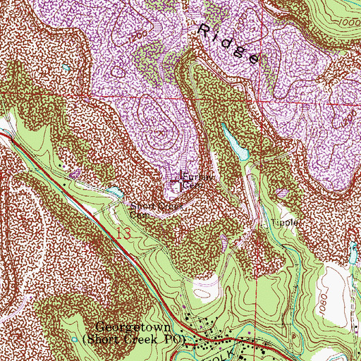 Topographic Map of Furbay Cemetery, OH