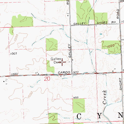 Topographic Map of Galley Cemetery, OH