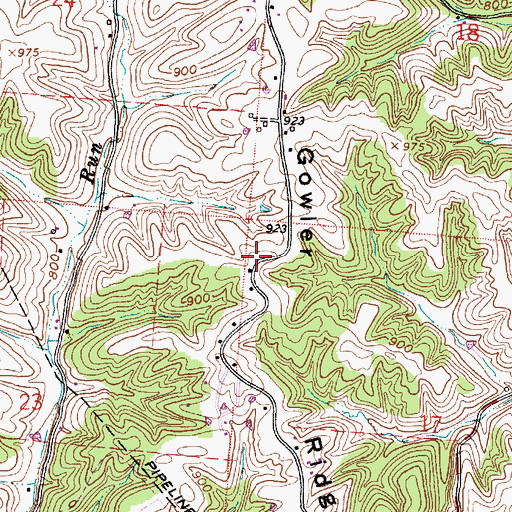 Topographic Map of Gowler Ridge, OH