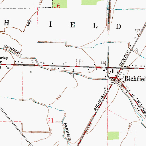 Topographic Map of Gowman Ditch, OH