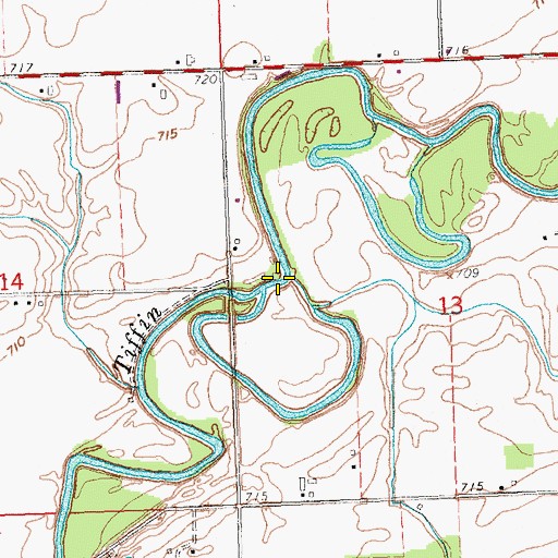 Topographic Map of Grass Run, OH