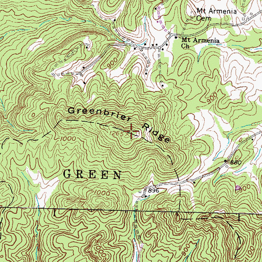 Topographic Map of Greenbrier Ridge, OH